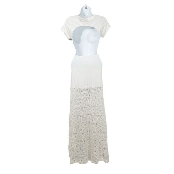 NEW Free People Nightcap Dreamcatcher Open Back Crochet Maxi Dress in White - Picture 6 of 15